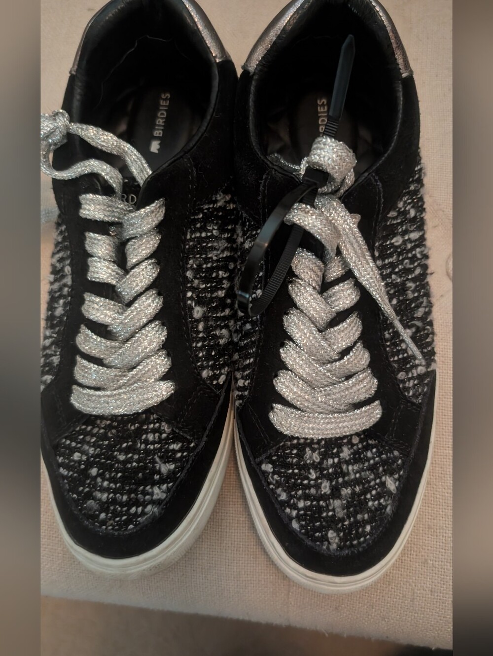 Birdies Black Tweed Shoes Size 8